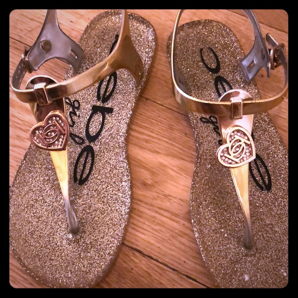 Bebe gold women’s sandals